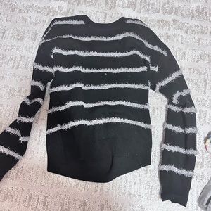 Holiday black with silver tinsel sweater